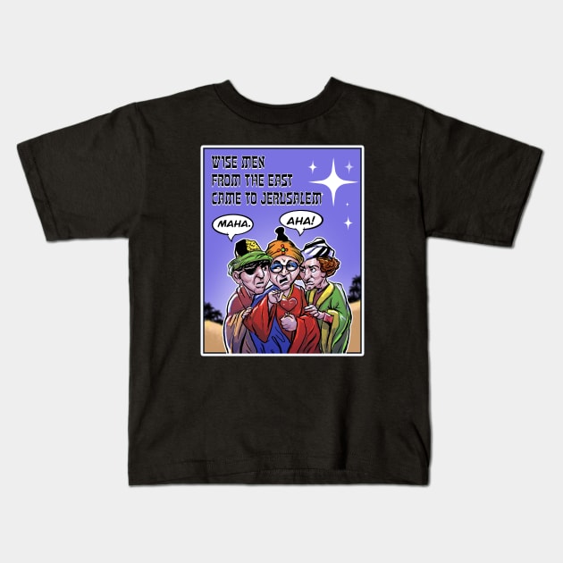 Three Wise Stooges Kids T-Shirt by Biomek